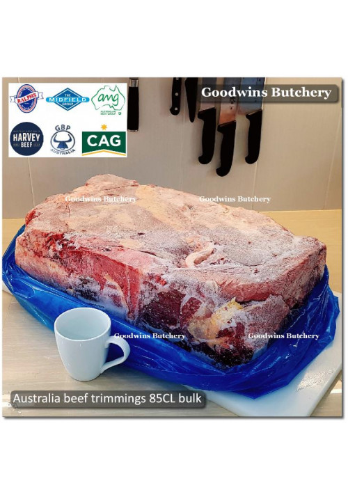 Australia BEEF TRIMMINGS 85CL daging sapi tetelan Australia A (economy budget) frozen BULK +/- 28 kg/ctn (price/kg)